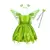 Fantasia infantil de fada com vestido verde, asas transparentes e varinha mágica.
