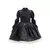 Vestido infantil preto com mangas bufantes e saia rodada, fantasia inspirada em Elphaba, a Bruxa Malvada do musical Wicked