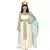 Menina vestida com fantasia de Cleópatra, usando um vestido branco com detalhes azuis e dourados, além de uma tiara e acessórios.