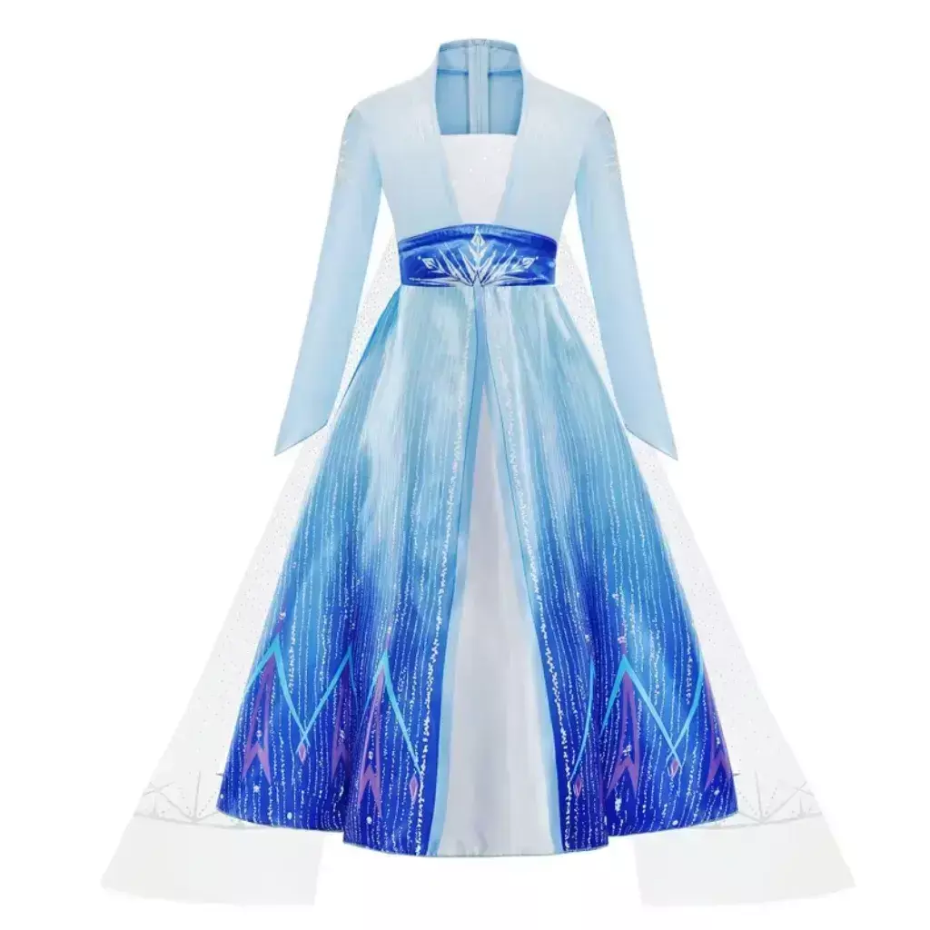 Fantasia Princesa Infantil Elsa Frozen Manga Comprida
