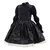 Vestido infantil preto com mangas bufantes e saia rodada, fantasia inspirada em Elphaba, a Bruxa Malvada do musical Wicked