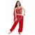 Modelo vestindo um traje de dança do Antigo Egito feminino, com detalhes em rosa e adornos brilhantes.
