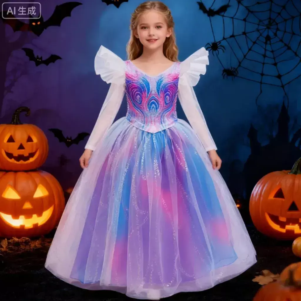Fantasia Vestido Glinda Bruxa Infantil