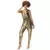 Fantasia feminina anos 70 80 com vestido prateado brilhante, mangas flare, estilo discoteca, ideal para festas temáticas.

