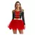 Fantasia de Paquita Body Feminina Adulta com detalhes em vermelho e preto, e saia de tule preta.