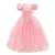 Vestido de luxo rosa com detalhes em renda para meninas, inspirado nas princesas da Disney.