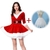 Roupa de Papai Noel feminina com detalhes em vermelho e branco, acompanhada de um saiote branco grátis.