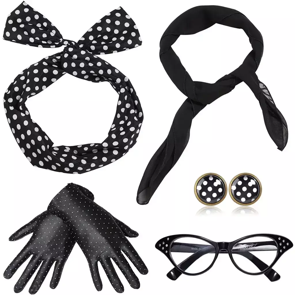 Acessórios anos 50 60 Feminina com Luvas