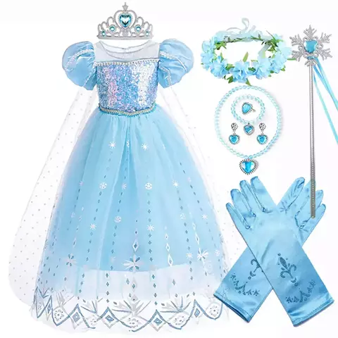 Fantasia Elsa Frozen Infantil com Acessórios - comprar online