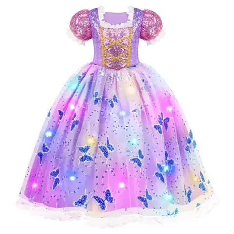 Fantasia Princesa Rapunzel Infantil com Led - comprar online