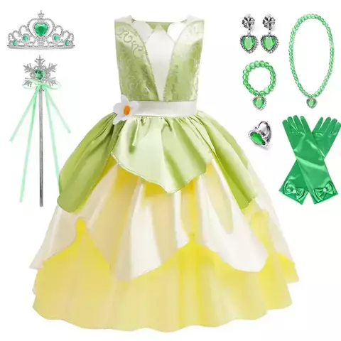 Fantasia Princesa Tiana e o Sapo Infantil com Acessórios - comprar online
