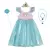 Fantasia infantil da Pequena Sereia Ariel com acessórios, incluindo coroa, varinha e colares.