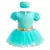 Fantasia de princesa encantada para bebês, vestido azul com tule e faixa na cabeça.
