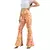 Calça boca de sino hippie anos 70 feminina. Estampa retrô, confortável e estilosa. Ideal para fantasias e looks autênticos