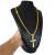 Colar Cadeado 7mm + Pingente Cruz Templária Pontuda Banhado a Ouro 18k