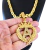 Cordão + Pulseira Cadeado 12mm Pingente Letra Louro Cravejada Banhado a ouro 18k - comprar online