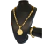 Cordão + Pulseira Trançado 7mm Pingente Letra Cravejado Redondo Banhado a Ouro 18k