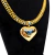 Cordão Lacraia 9mm Feminino Pingente Coração liso Banhado a Ouro 18k na internet