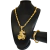 Cordão + Pulseira Trançado 7mm Pingente São Jorge Cravejado Cristal Banhado a Ouro 18k