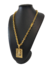 Cordão Cadeado 9mm+Pingente Nossa Senhora Banhado a Ouro 18k