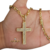 Cordão Cadeado 7mm+Pingente Cruz Cravejada Banhado a Ouro 18k na internet