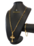 Cordão+Pulseira Tijolinho 4mm Pingente Cruz Branca Cravejado Banhado a Ouro 18k