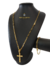 Cordão+Pulseira Tijolinho 4mm Pingente Cruz Templaria Cravejado Banhado a Ouro 18k