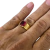 Anel Pedra Solitário Comendador Zircônia Vermelha Banhado a Ouro 18k na internet