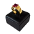 Anel Pedra Solitário Comendador Zircônia Vermelha Banhado a Ouro 18k - comprar online