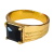 Anel Pedra Solitário Comendador Zircônia Negra Banhado a Ouro 18k na internet