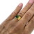 Anel Pedra Solitário Comendador Zircônia Verde Banhado a Ouro 18k na internet