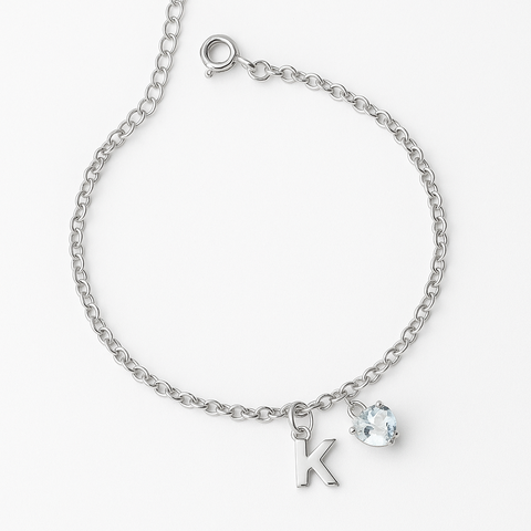 PULSEIRA LETRA | BANHADO A PRATA 925 - comprar online