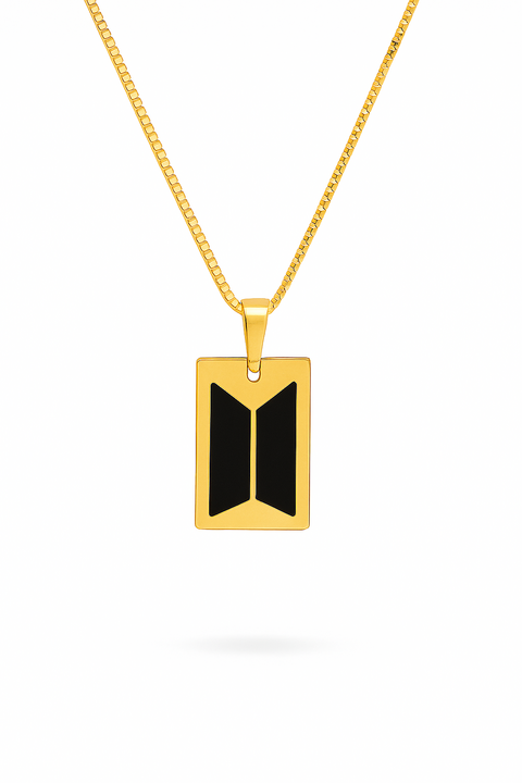 COLAR RETANGULAR PERSONALIZADO G | BANHADO A OURO 18K - comprar online