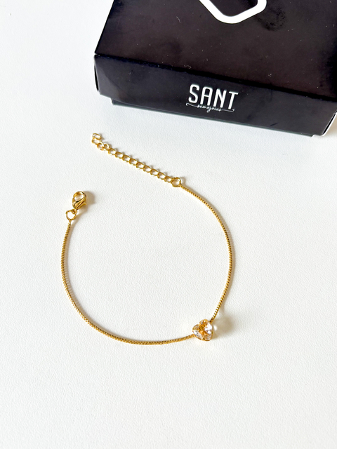 PULSEIRA CORAÇÃO PONTO DE LUZ | BANHADO A OURO 18K - comprar online