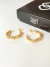 ARGOLA ENTRELAÇADA GROSSA CRAVEJADA | BANHADO A OURO 18K