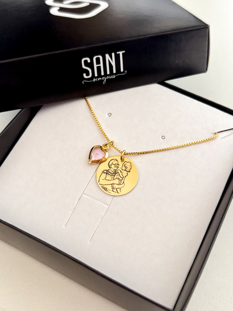 COLAR REDONDO M PERSONALIZADO | BANHADO A OURO 18K