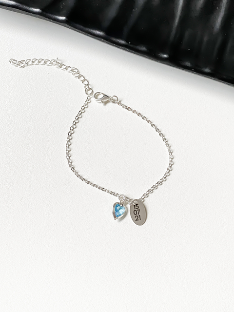 PULSEIRA PINGENTE OVAL PERSONALIZADO | BANHADO EM PRATA 925