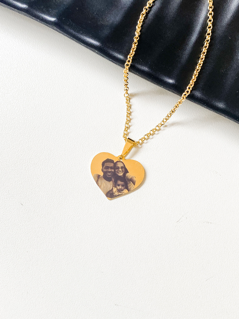 COLAR CORAÇÃO PERSONALIZADO G + CORRENTE 2MM | BANHADO EM OURO 18K