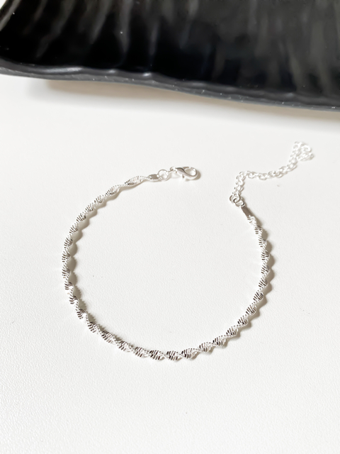 Pulseira fita torcida | banhada a prata 925