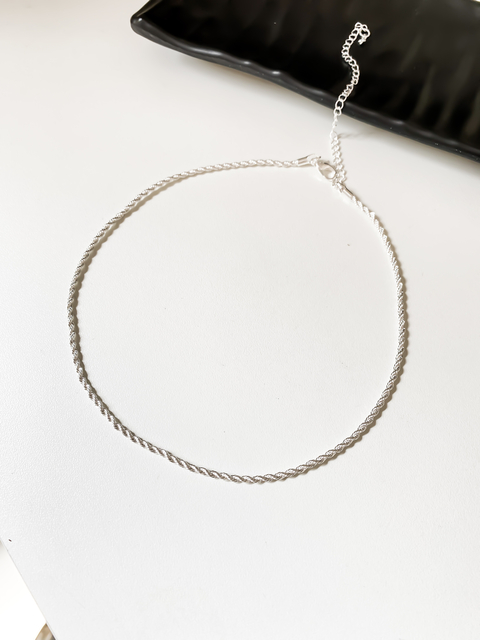 Choker cordão baiano 2,5 mm | banhado a prata 925