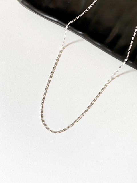 CORRENTE PIASTRINE 60CM | BANHADO A PRATA 925