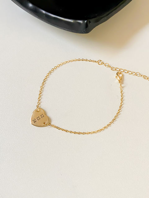 Pulseira coração personalizada | banhada ouro 18k