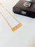 COLAR RETANGULAR 3 FUROS CORAÇÃO | BANHADO A OURO 18K