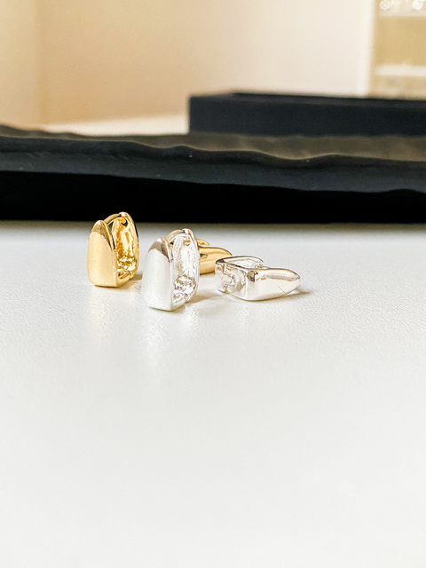 ARGOLINHA RETANGULAR GROSSA M | BANHADO A OURO 18K