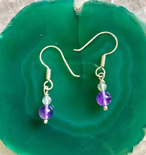 Aretes labradorita y amatista