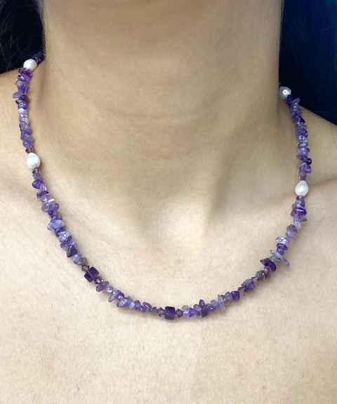 Collar amatista perla