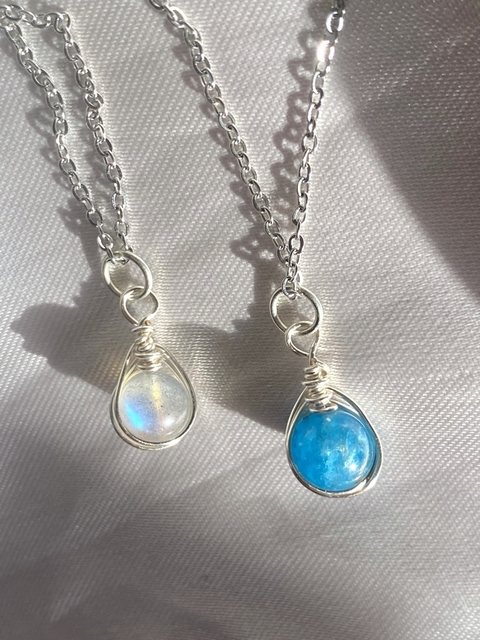 Collar esfera labradorita o apatita