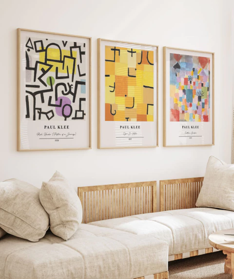 Conjunto 3 Quadros Paul Klee Essentials