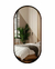 Espelho Oval Borda Couro Preto 160x60cm - comprar online