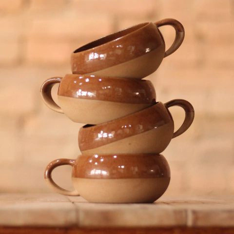 Kit Xícara G Marrom